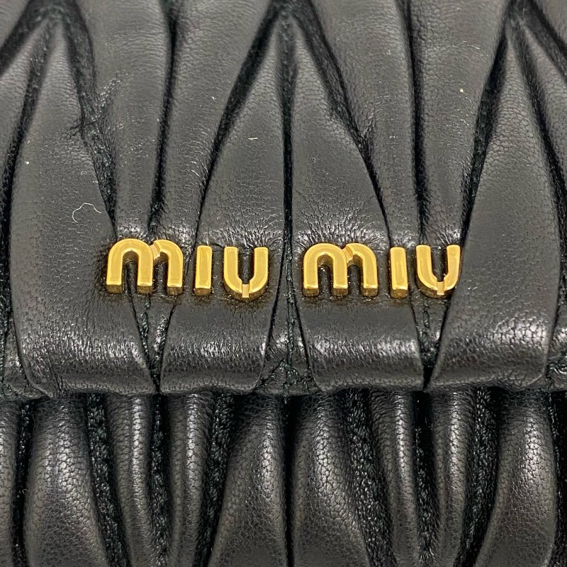 ☆ Miu Miu 繆繆 Black Lambskin Shoulder Bag 黑色小羊皮肩背袋 - 257021780-11