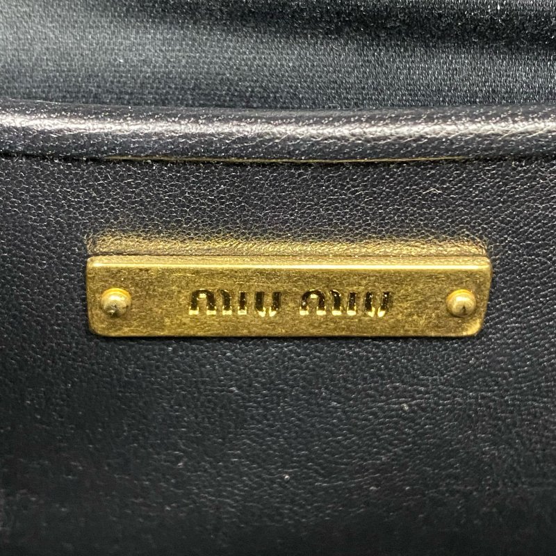 ☆ Miu Miu 繆繆 Black Lambskin Shoulder Bag 黑色小羊皮肩背袋 - 257021780-13