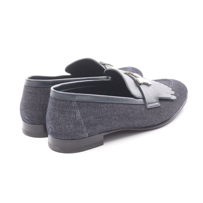 愛馬仕皇家莫卡辛鞋，海軍藍牛仔皮革，二手女款-1