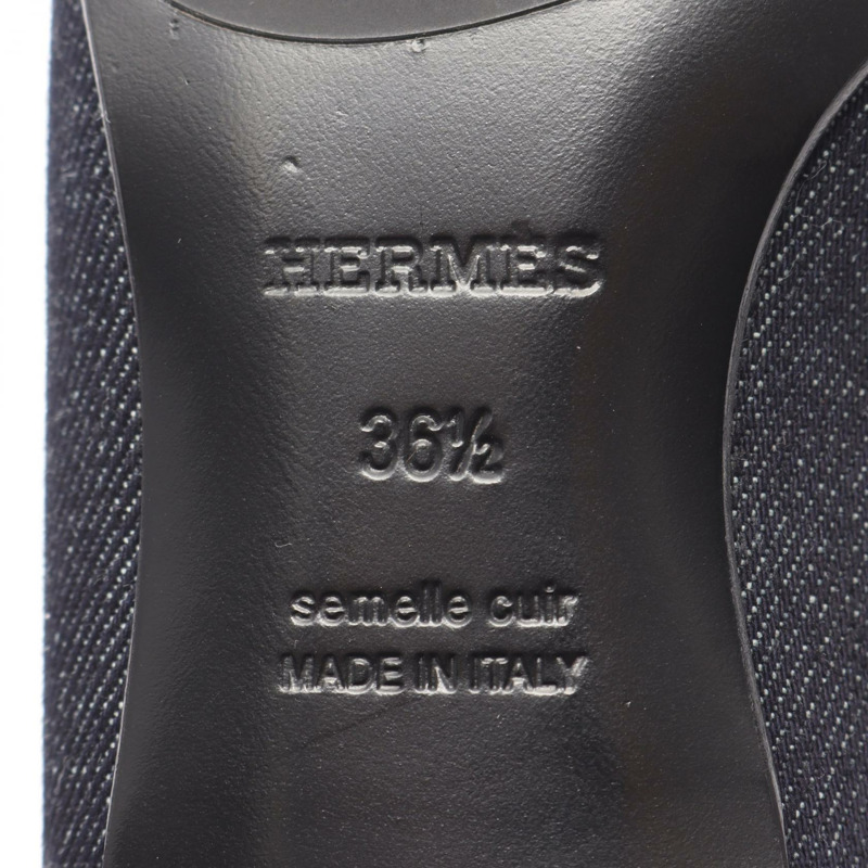 愛馬仕皇家莫卡辛鞋，海軍藍牛仔皮革，二手女款-5