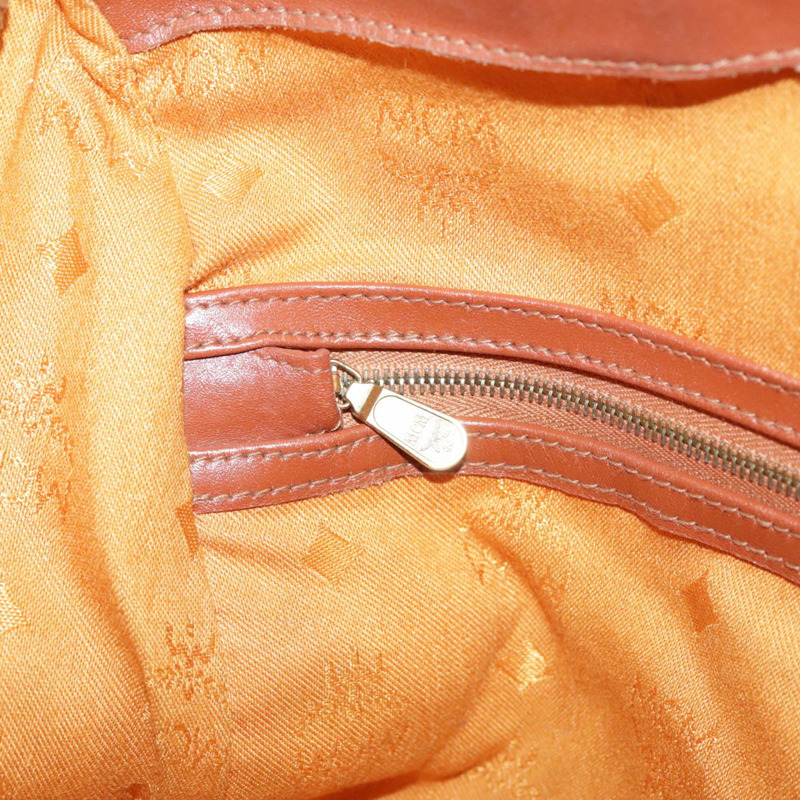 【日本直送】MCM Vicetos Logoogram 迷你波士頓包 PVC 皮革 2way 棕色金色 Auth ki5381-18