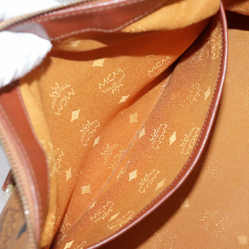 【日本直送】MCM Vicetos Logoogram 迷你波士頓包 PVC 皮革 2way 棕色金色 Auth ki5381-20