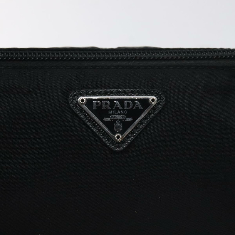 【日本直送】PRADA 黑色尼龍手拿包 Auth SW1012-16