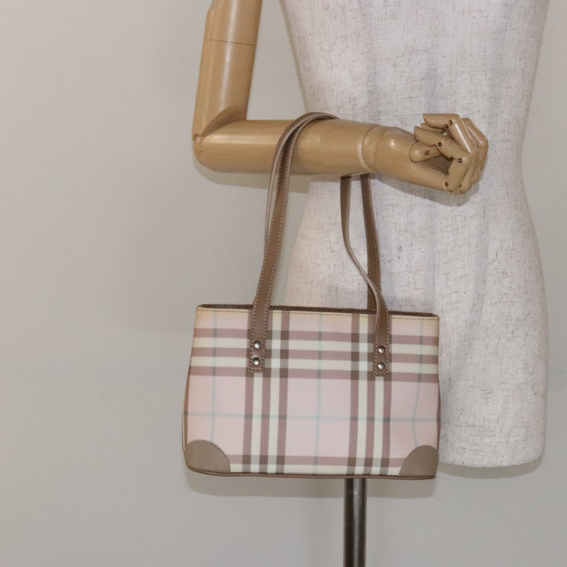 【日本直送】BURBERRY Nova 格紋肩背包 PVC 粉紅銀色 正品 bs29126-20