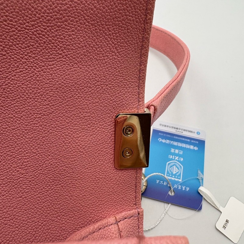 CHANEL LEBOY 粉色 淡金扣 小號 荔枝牛皮 肩背包斜背包-22