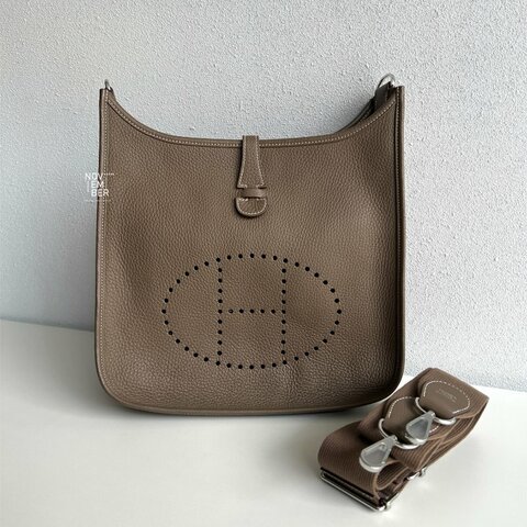 全新💖 全配有購證🙌🏻 Hermès 愛馬仕 Evelyne 29 大象灰銀釦