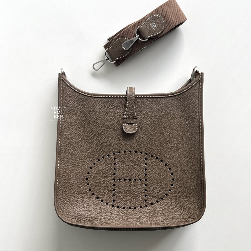 全新💖 全配有購證🙌🏻 Hermès 愛馬仕 Evelyne 29 大象灰銀釦-1