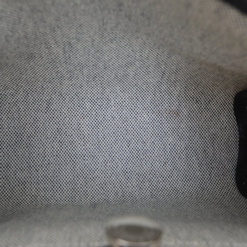 HERMES HerbagZip20帆布拼牛皮89黑色CrissViking編織帆布/Hunter牛皮K2025銀扣25肩背包-2