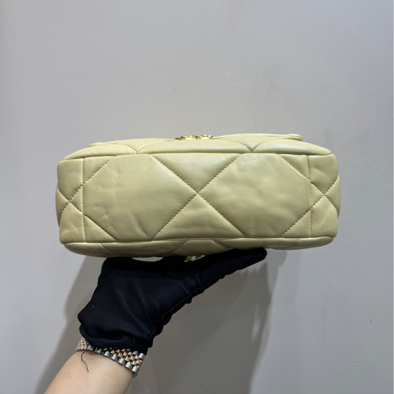 【近新閒置❤️】 Chanel 19bag羊皮小號小雞黃金扣單肩斜挎包-3