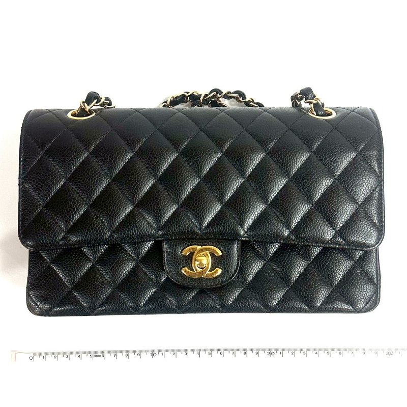 【美收精品】CHANEL黑色荔枝紋牛皮CF 25 4-309-22