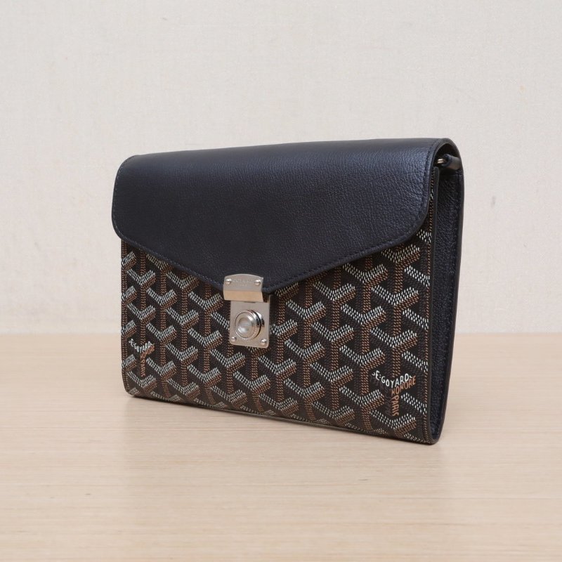 GOYARD 黑色PVCChypre信封包肩背包-3