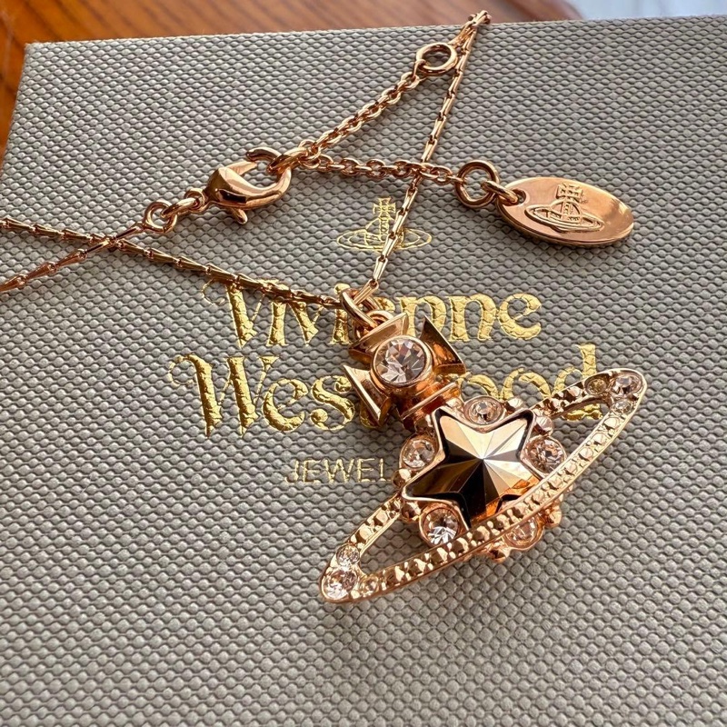 🌷Vivienne Westwood 五星金色項鍊|經典花紋✦fufu style 精品✦ 氣質款|Viviennewestwood項鍊യ-1