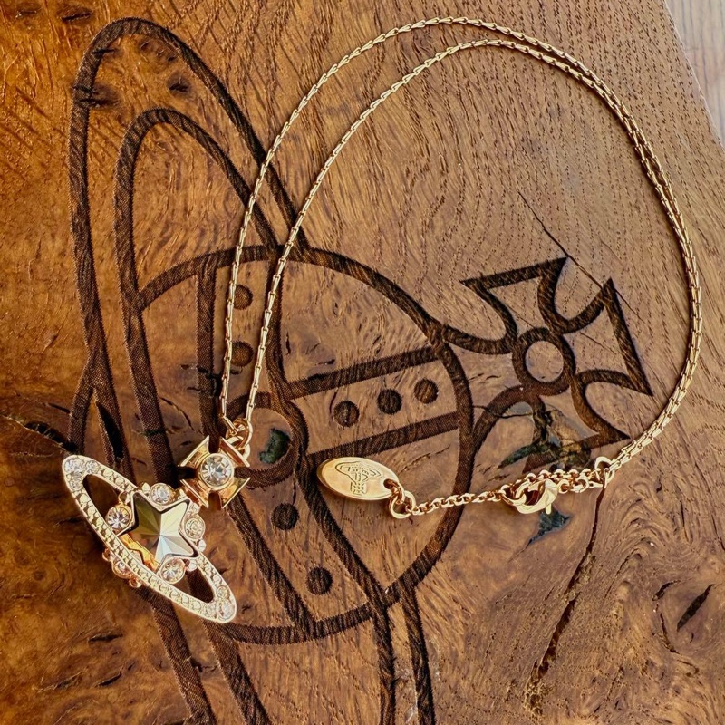 🌷Vivienne Westwood 五星金色項鍊|經典花紋✦fufu style 精品✦ 氣質款|Viviennewestwood項鍊യ-3