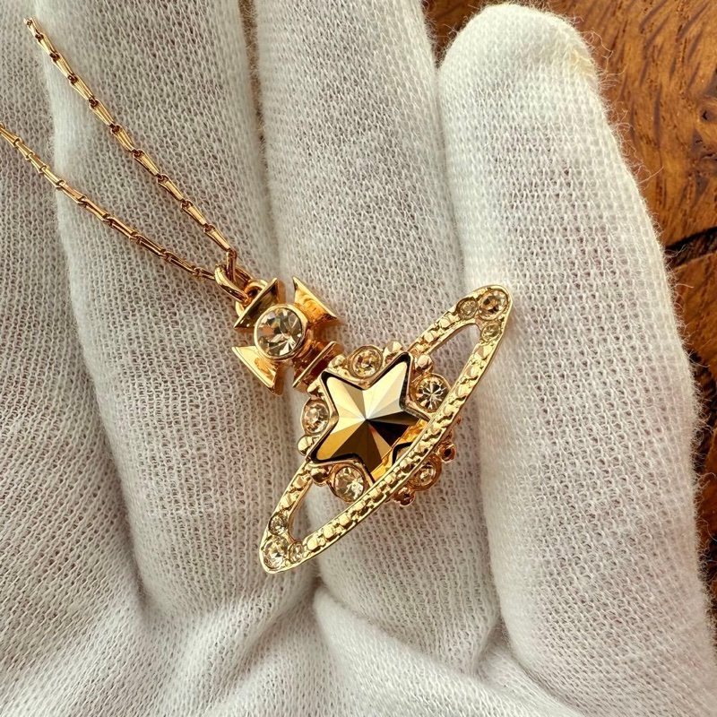 🌷Vivienne Westwood 五星金色項鍊|經典花紋✦fufu style 精品✦ 氣質款|Viviennewestwood項鍊യ-6