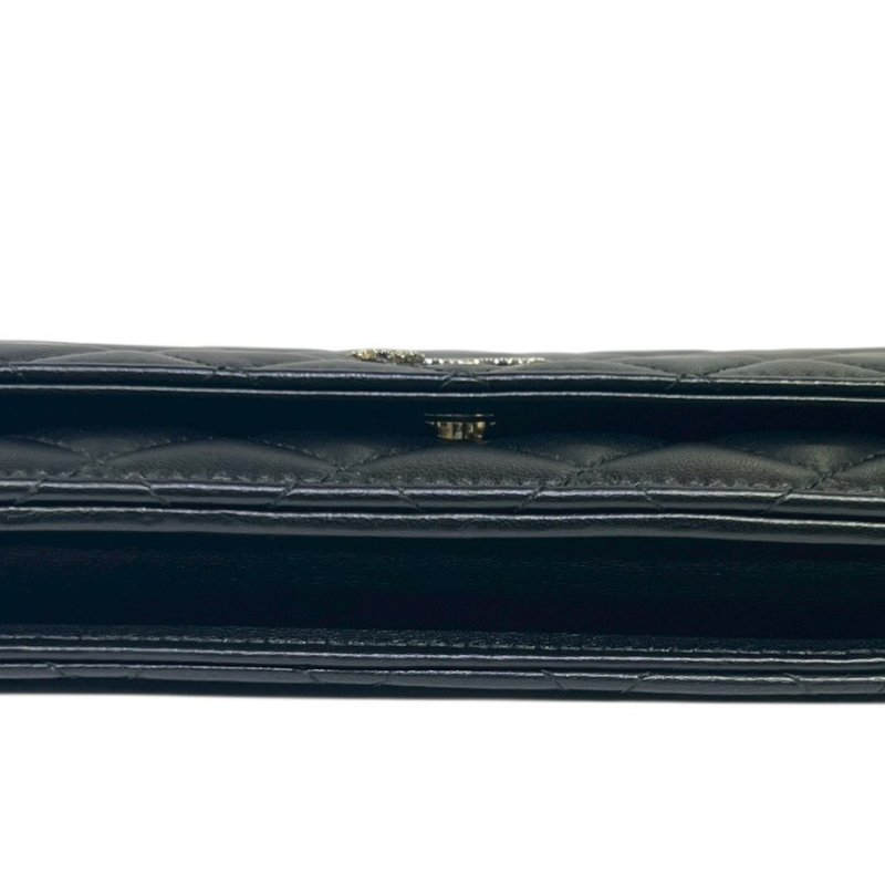 【美收精品】CHANEL黑色羊皮銀色星釦WOC 4-310-6