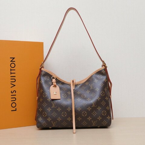 LOUIS VUITTON CARRYALL小號29配子袋老花PVC金扣晶片肩背包