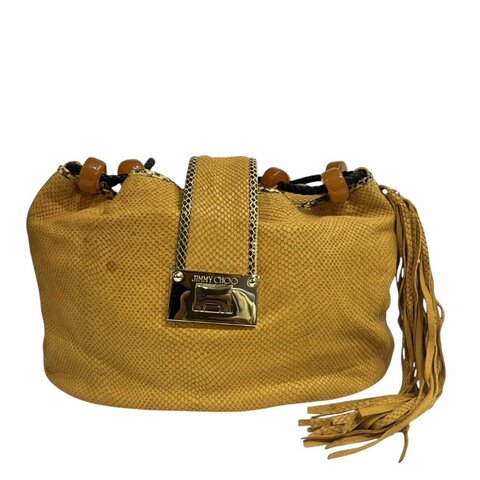 【美收精品】JIMMY CHOO 黃色肩背包 4-340