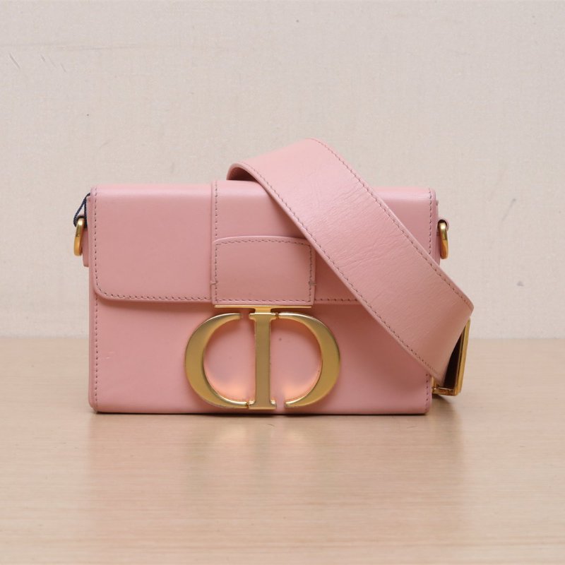 DIOR 30Montaigne蒙田Box粉色牛皮金扣2020肩背包-1