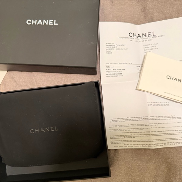 （全新全配）CHANEL 經典口蓋Mini三折短夾 - 黑金-11