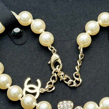 【閒置❤️】 Chanel23S 山茶花 珍珠滿鑽花卉 花盆 盆栽項鍊 Chocker-5