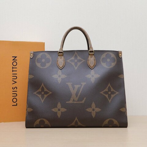 LOUIS VUITTON Onthego大號41老花PVC金扣晶片肩背包