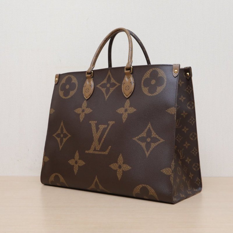 LOUIS VUITTON Onthego大號41老花PVC金扣晶片肩背包-4