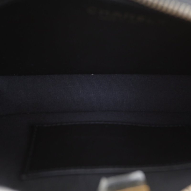 CHANEL 23K19Bag皮穿鏈Hobo腋下包中號黑色牛皮晶片開金扣肩背包-2