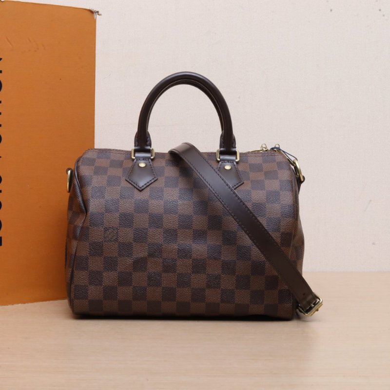 LOUIS VUITTON Sp25配肩帶棕色棋盤格PVC2017肩背包-0