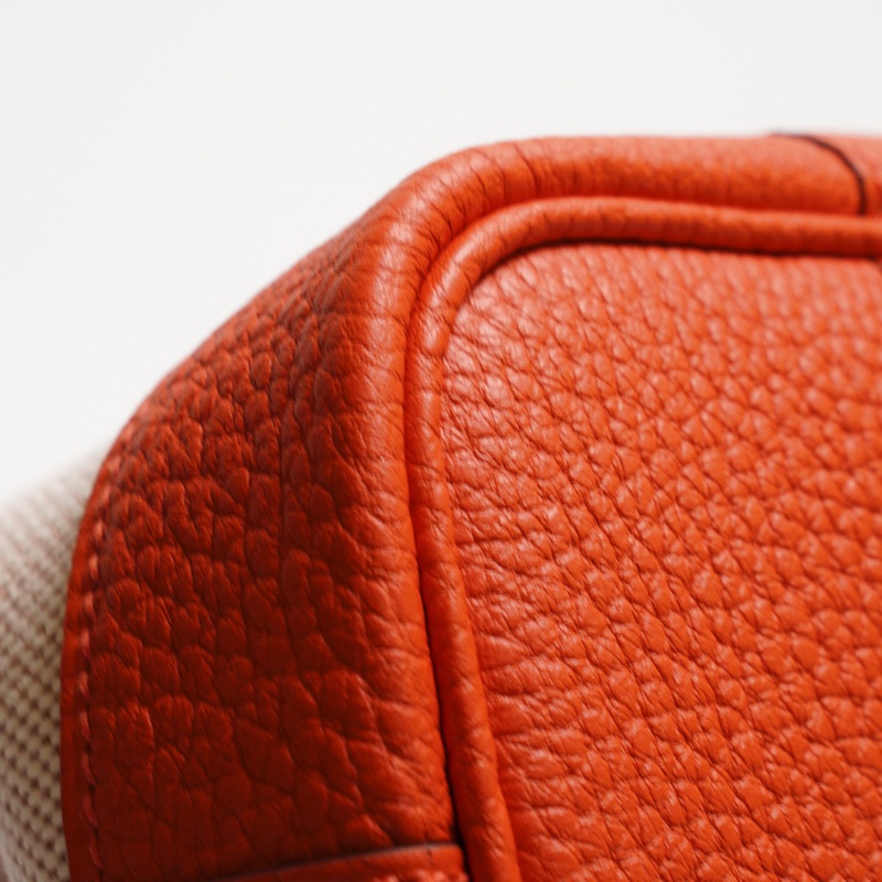 HERMES Mini garden party - 帆布火焰橙-10