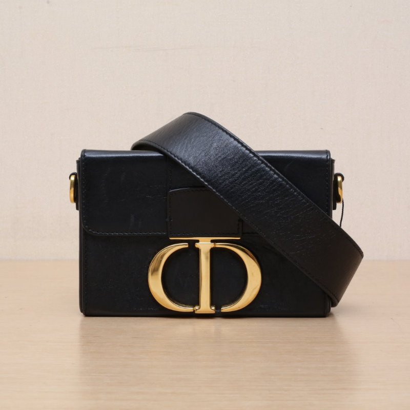 DIOR 30Montaigne蒙田Box黑色牛皮/油蠟皮金扣2019肩背包-1