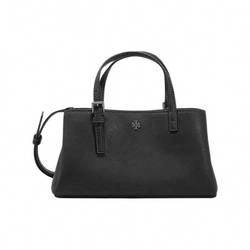 【TORY BURCH】質感素面皮革兩用包-黑色-0