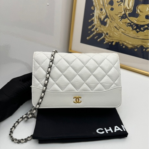 【閒置❤️】 Chanel woc白色菱格紋單肩斜挎包