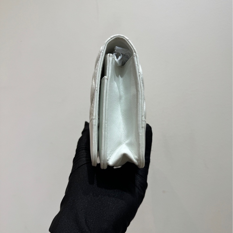 【閒置❤️】 Chanel woc白色菱格紋單肩斜挎包-4