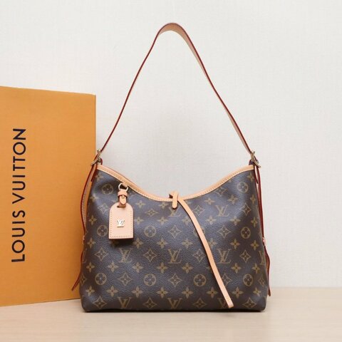 LOUIS VUITTON CARRYALL小號29配子袋老花PVC金扣晶片肩背包