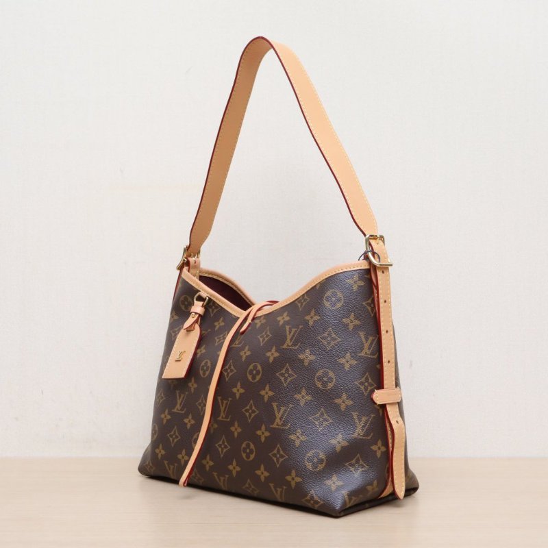 LOUIS VUITTON CARRYALL小號29配子袋老花PVC金扣晶片肩背包-4