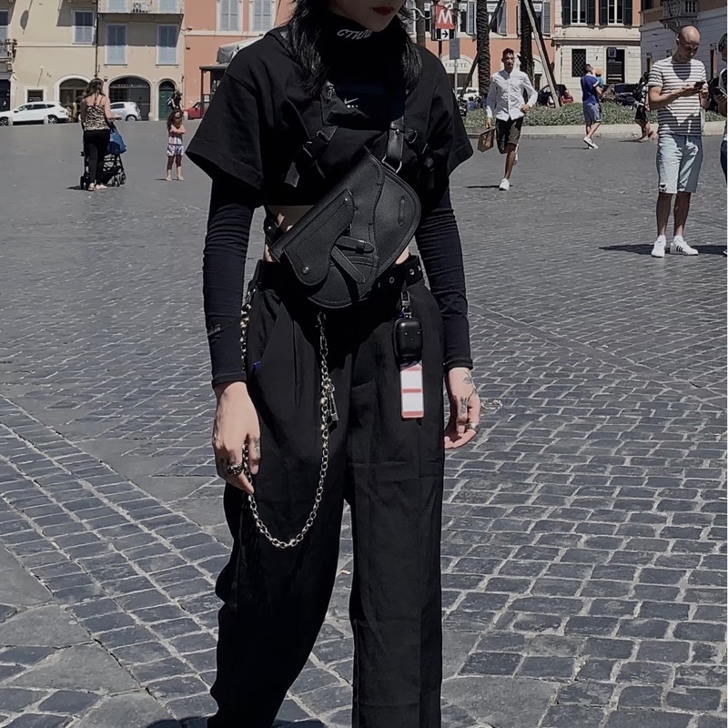 DIOR 迪奧 Saddle 黑色粒面 南柱赫 馬鞍包 胸包 腰包 肩背包 側背包 斜背包-8