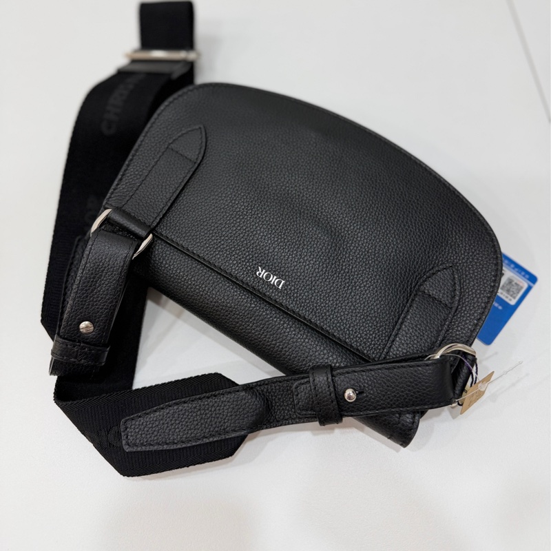 DIOR 迪奧 Saddle 黑色粒面 南柱赫 馬鞍包 胸包 腰包 肩背包 側背包 斜背包-10