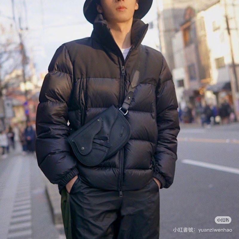 DIOR 迪奧 Saddle 黑色粒面 南柱赫 馬鞍包 胸包 腰包 肩背包 側背包 斜背包-33