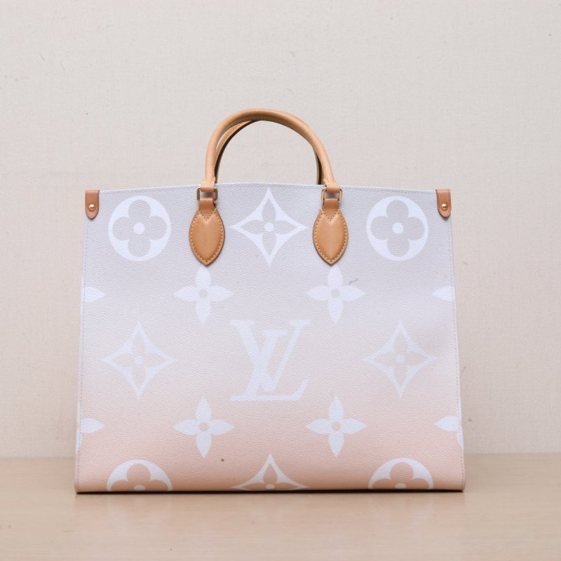 LOUIS VUITTON Onthego大號41粉色PVC金扣晶片夏日系列肩背包-1