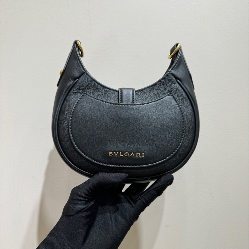 【全🆕 閒置】 Bvlgari serpenti ellipse系列 月牙芯片款蛇頭磁扣小牛皮手提斜挎單肩包小號-2