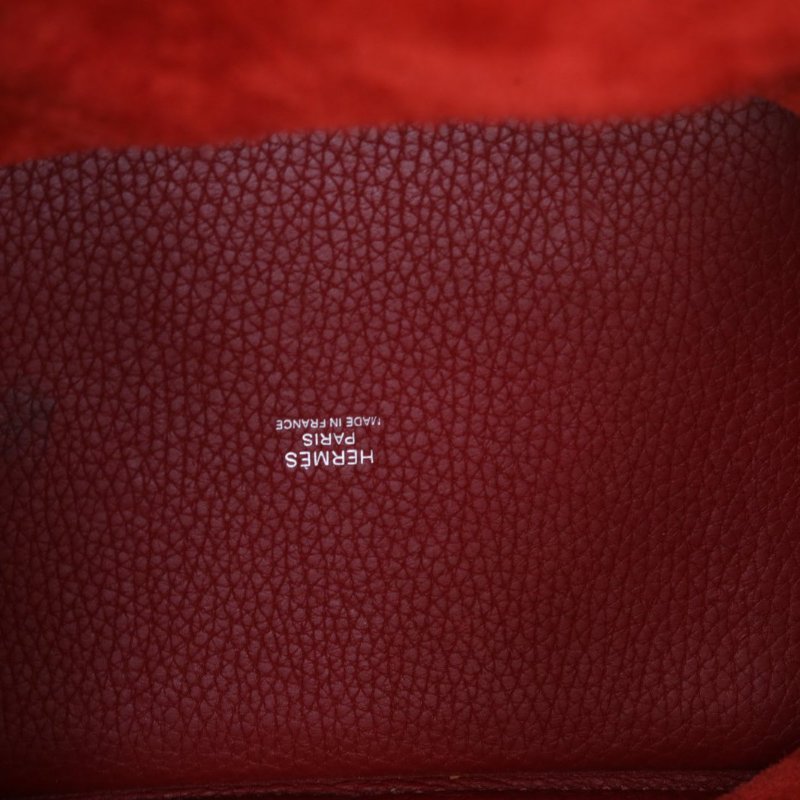 HERMES Picotin18菜籃子K1石榴紅TC皮Y刻銀扣肩背包-2