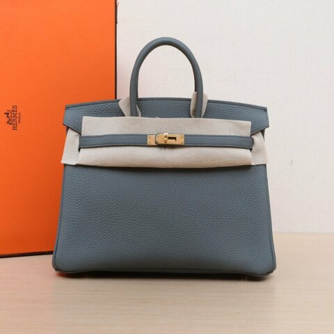 HERMES Birkin2563杏仁綠Togo皮D刻金扣肩背包