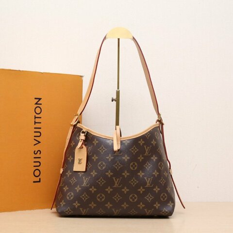 LOUIS VUITTON CARRYALL小號29配子袋老花PVC金扣老花晶片肩背包
