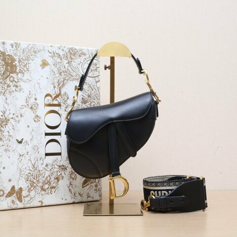 DIOR SADDLE馬鞍小號21配肩帶黑色牛皮金扣2018肩背包