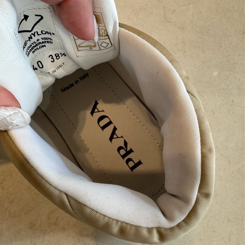 prada卡其色高筒休閒鞋👟38.5-10