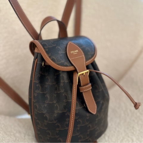 【全🆕】 Celine Folco mini 書包老花帆布拼牛皮背包 Backpack mini