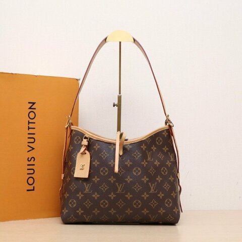 LOUIS VUITTON CARRYALL小號29配子袋老花PVC金扣晶片肩背包