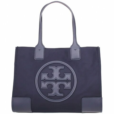 【TORY BURCH】雙T-LOGO尼龍肩背包-深藍色