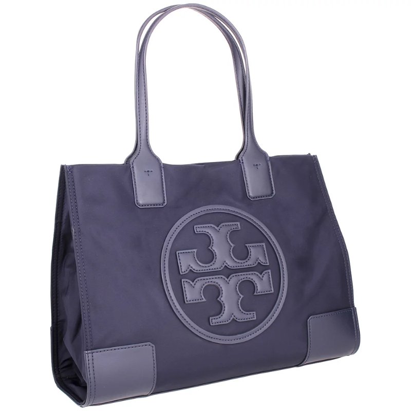 【TORY BURCH】雙T-LOGO尼龍肩背包-深藍色-2