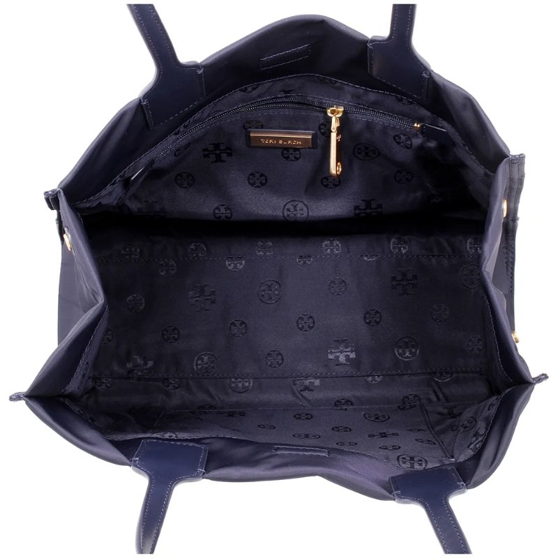 【TORY BURCH】雙T-LOGO尼龍肩背包-深藍色-3